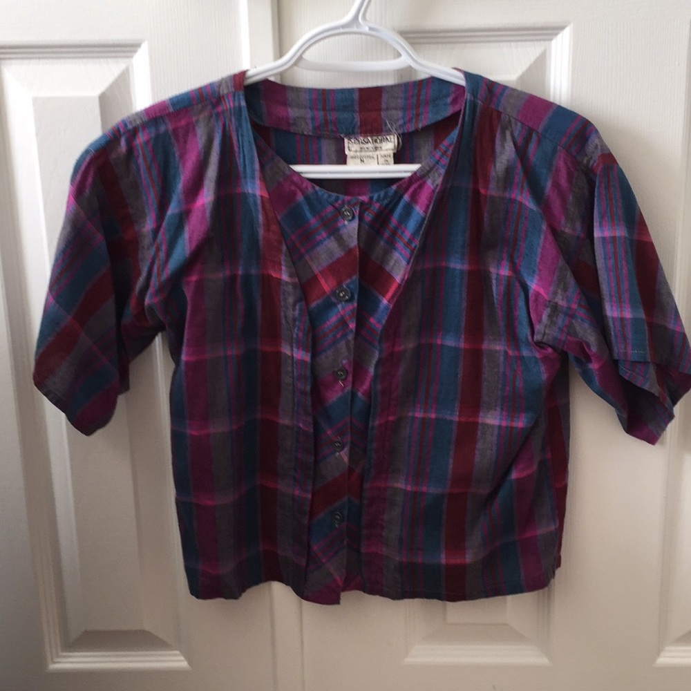 4ITEMS FOR 25- Vintage plaid crop top